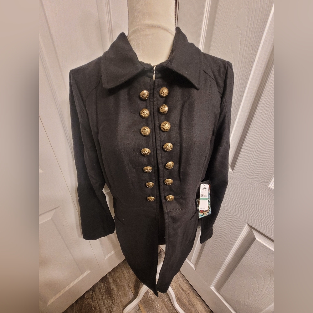 NWT 2OH Threads Two Old Hippies Black Jacket with Pink Silk Lining Size Large
